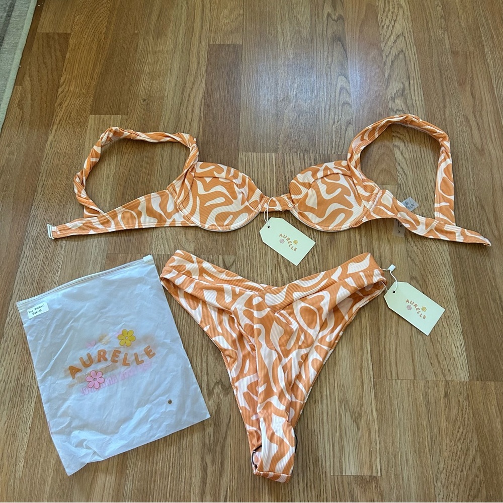 Aurielle Orange Swirl Bikini Set